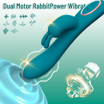 Loveangels Vibe Green Silicone Rabbit - Loveangels