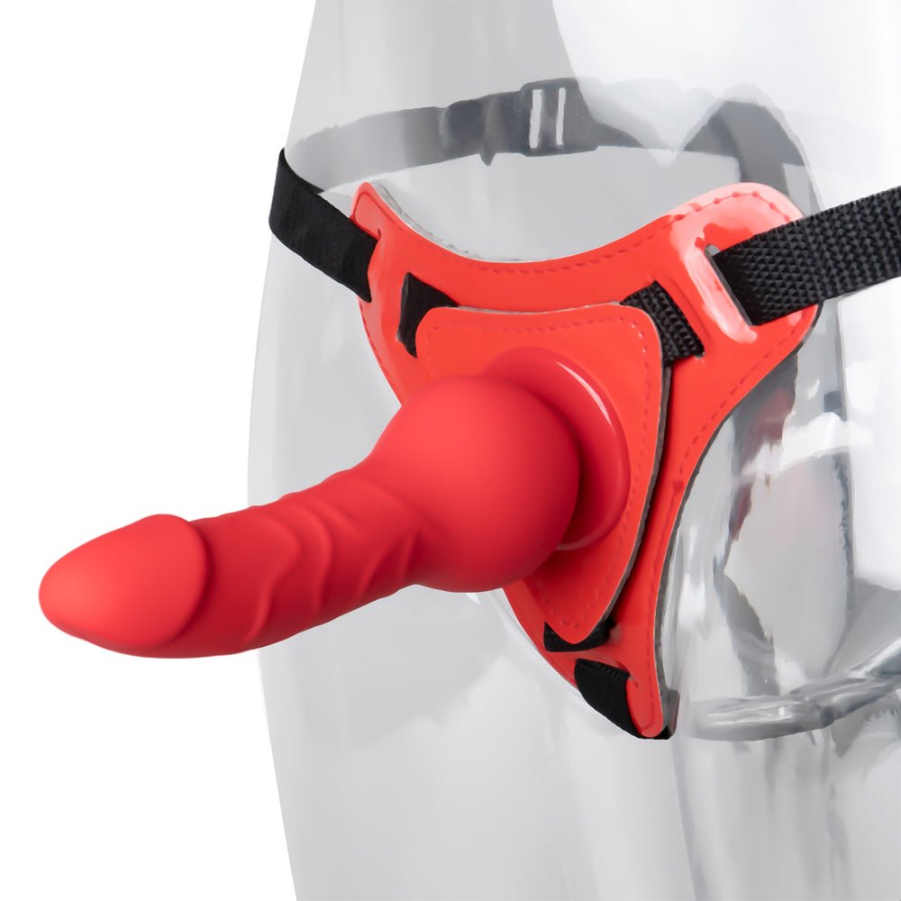 Loveangels Wear Fit Solid Red Strap On Harness With 5.9" Dildo - Loveangels