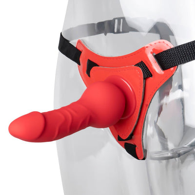 Loveangels Wear Fit Solid Red Strap On Harness With 5.9" Dildo - Loveangels
