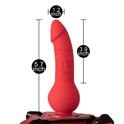 Loveangels Wear Fit Solid Red Strap On Harness With 5.9" Dildo - Loveangels