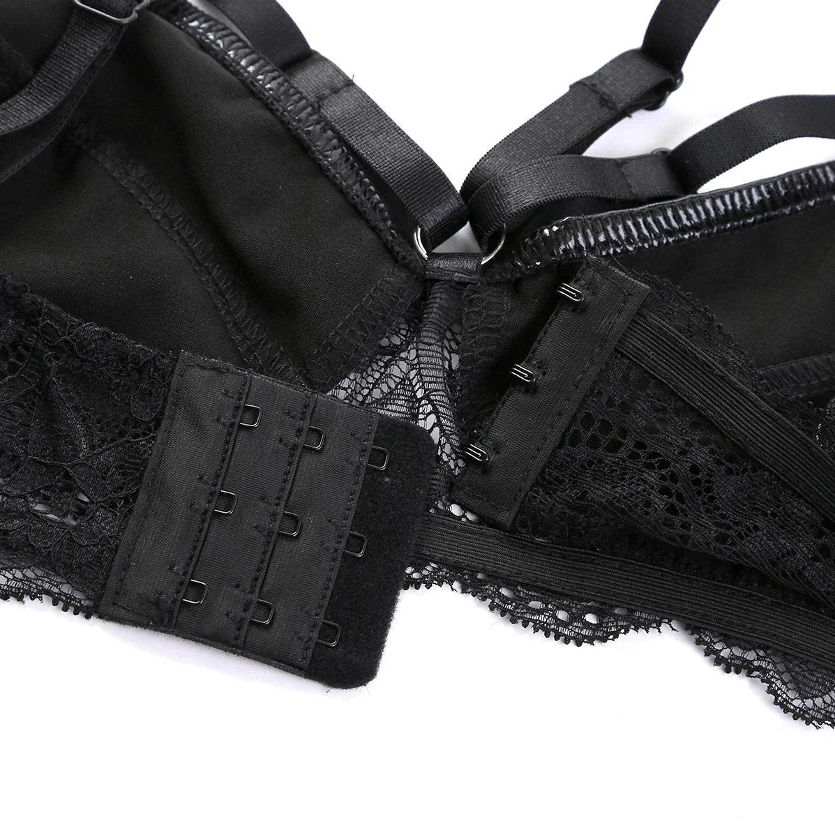 Loveangels Wet Look And Lace Bra - Loveangels