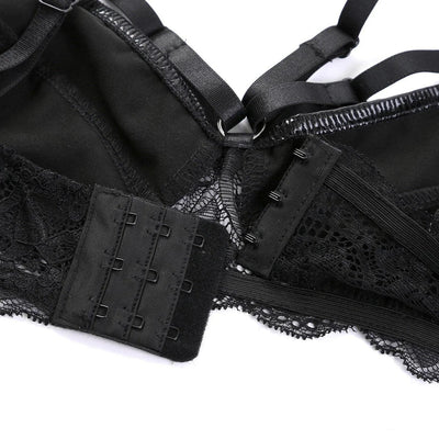 Loveangels Wet Look And Lace Bra - Loveangels