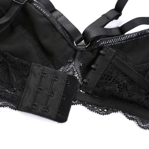 Loveangels Wet Look And Lace Bra - Loveangels
