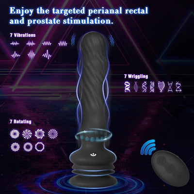 Loveangels Wriggling Prostate Vibrator With Remote Control - Loveangels