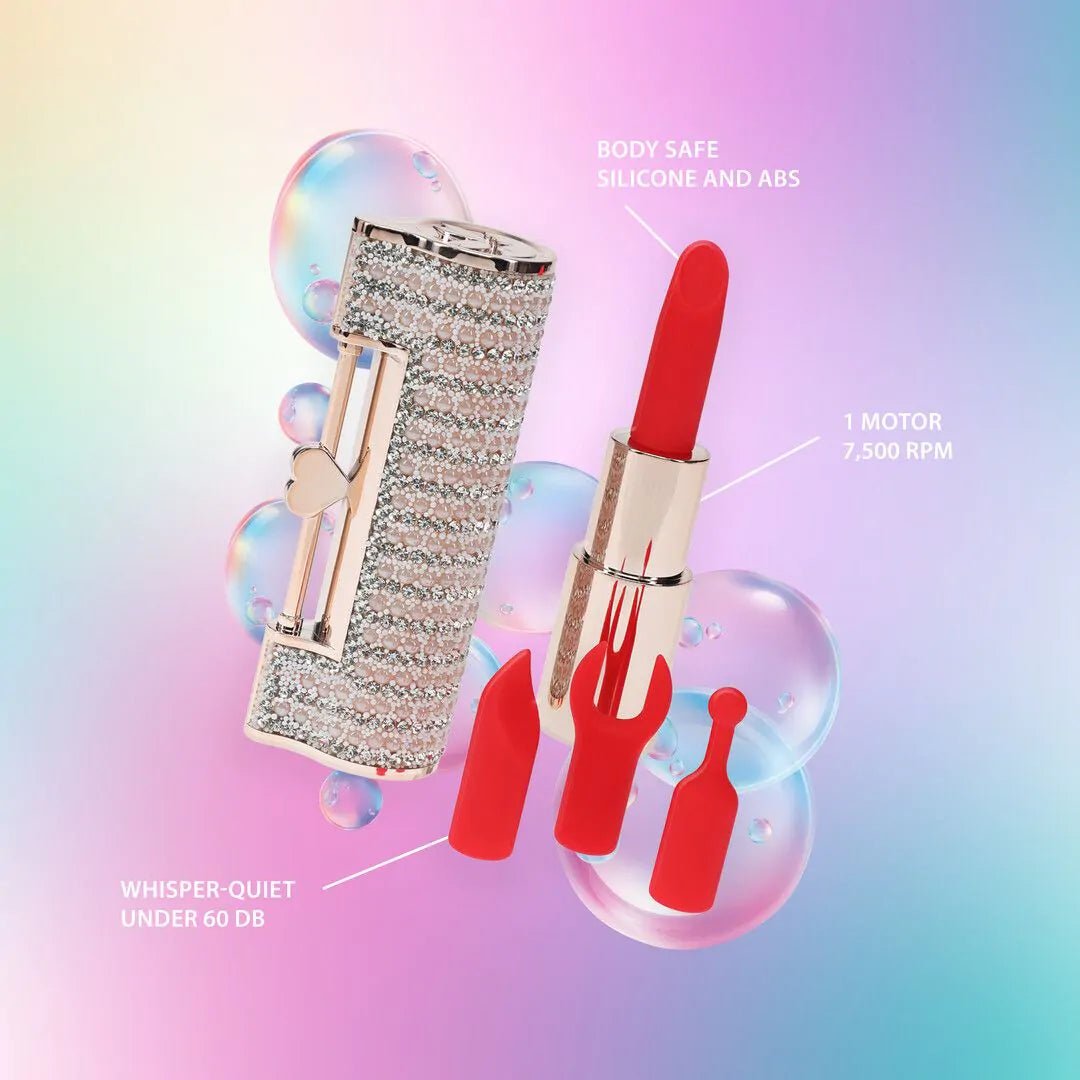 Loveline Angel - Lipstick Vibrator with 4 Attachments - Pink - Loveangels