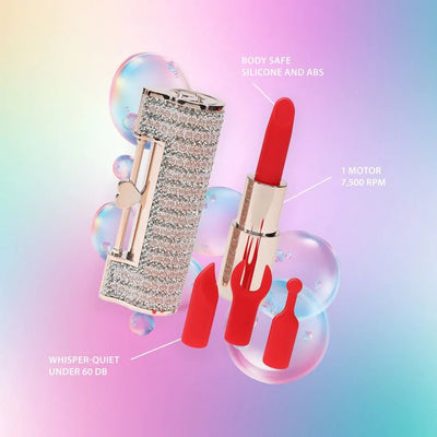 Loveline Angel - Lipstick Vibrator with 4 Attachments - Pink - Loveangels