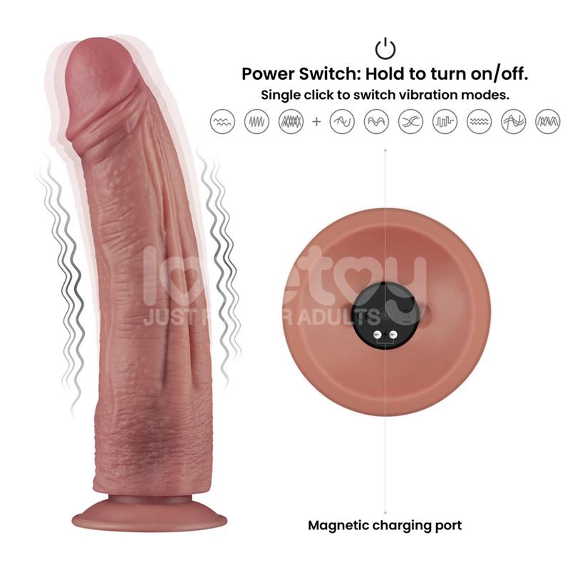 Lovetoy Dual Density Dildo with Vibration 10.5 Inches - Loveangels