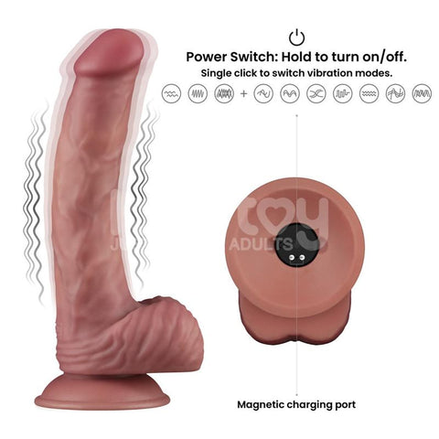 Lovetoy Dual Density Dildo with Vibration 9 Inches - Loveangels