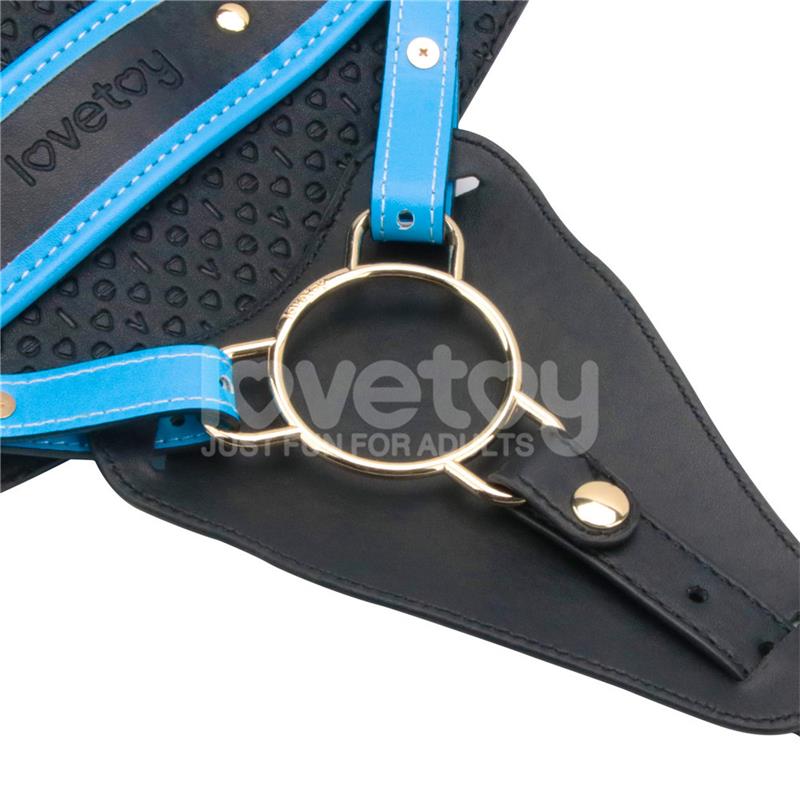 Lovetoy Harness With 8 Inch Vibrating Solid Dildo L/2XL - Loveangels