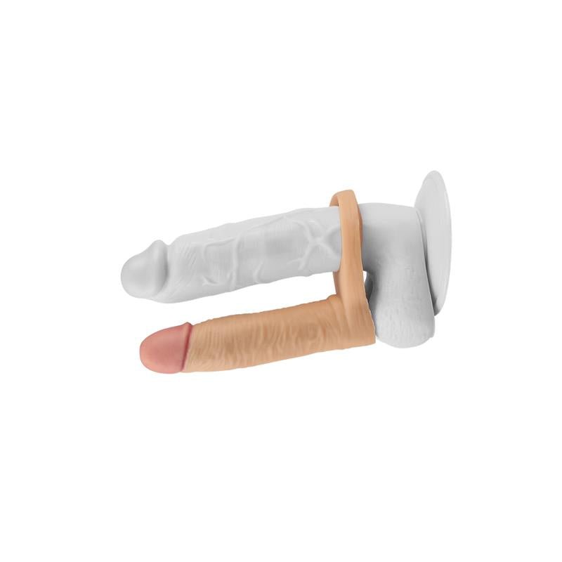 Lovetoy The Ultra Soft Double Ring With Dildo And Vibration - Loveangels