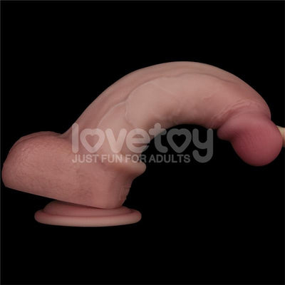 Lovetoy Vibrating Sliding Skin Pro II Silicone 8" Dildo With Remote - Loveangels