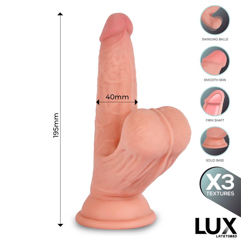 Lux Lars Triple Density 7.6Inch Dildo With Swinging Balls - Loveangels