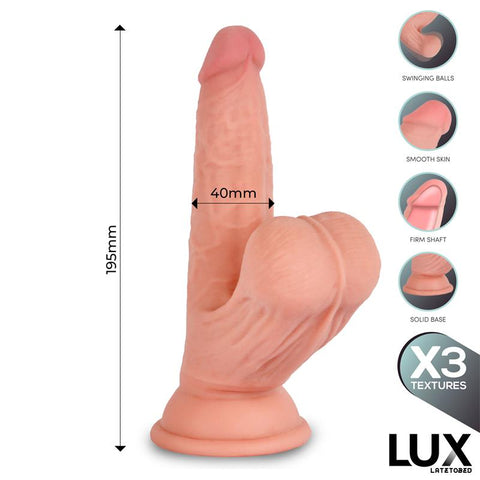 Lux Lars Triple Density 7.6Inch Dildo With Swinging Balls - Loveangels