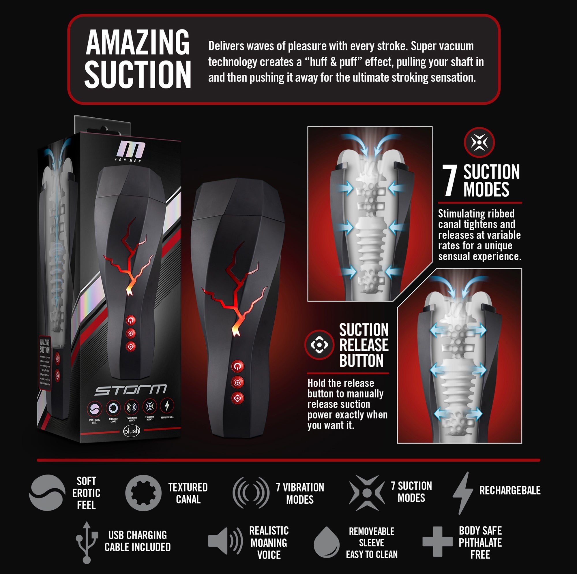 M For Men Storm Milking And Vibrating Masturbator - Loveangels