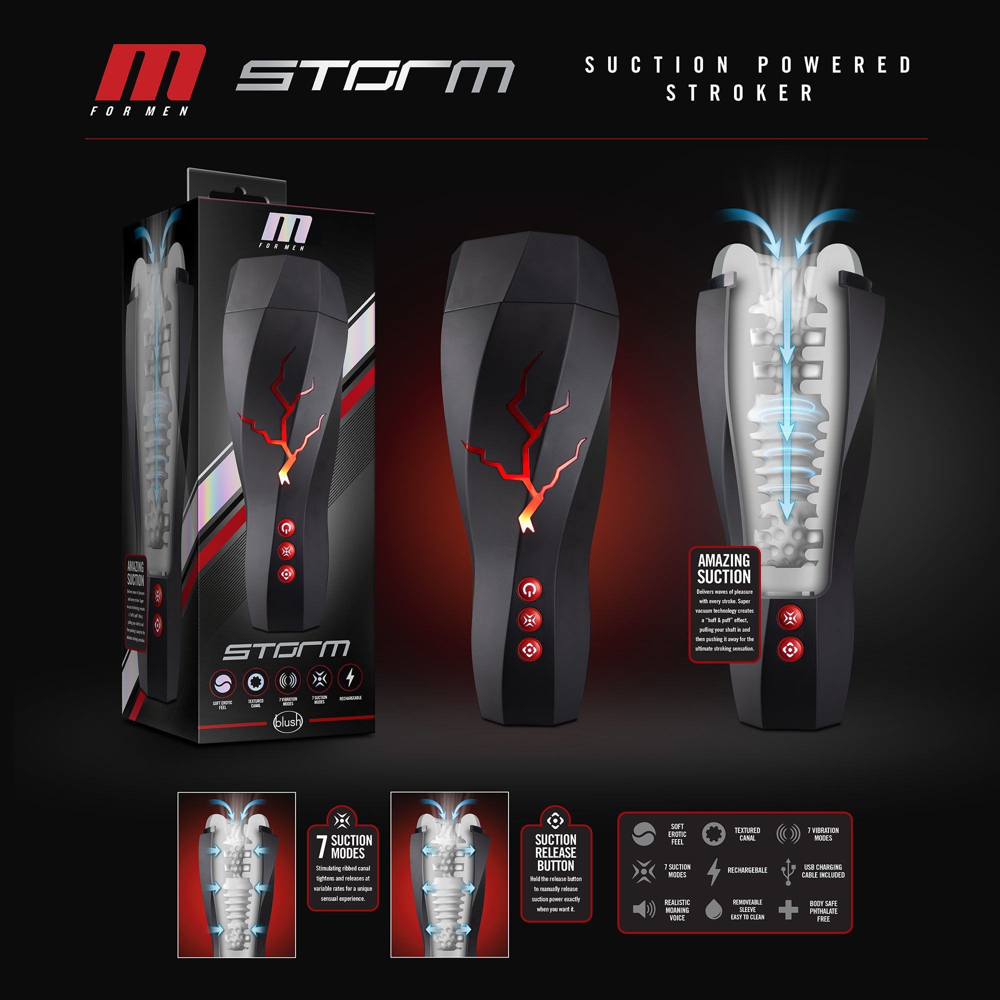 M For Men Storm Milking And Vibrating Masturbator - Loveangels