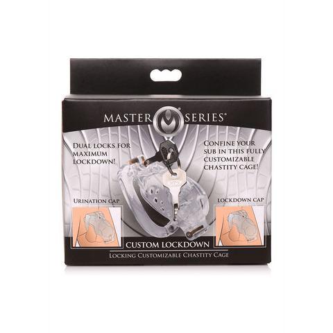 Master Series Custom Lockdown Lockable Adjustable Chastity Cage - Loveangels