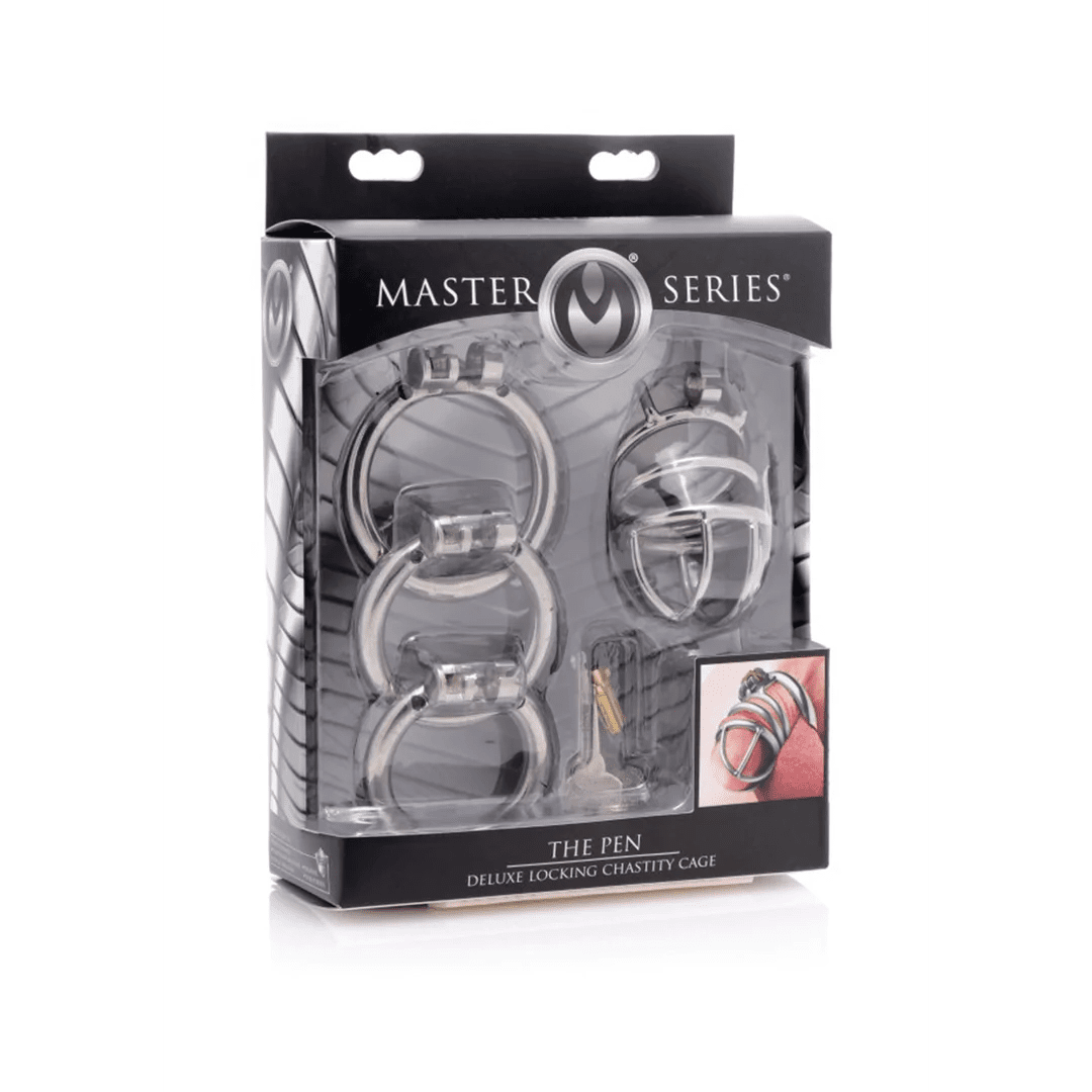 Master Series The Pen Deluxe Lockable Chastity Cage - Loveangels