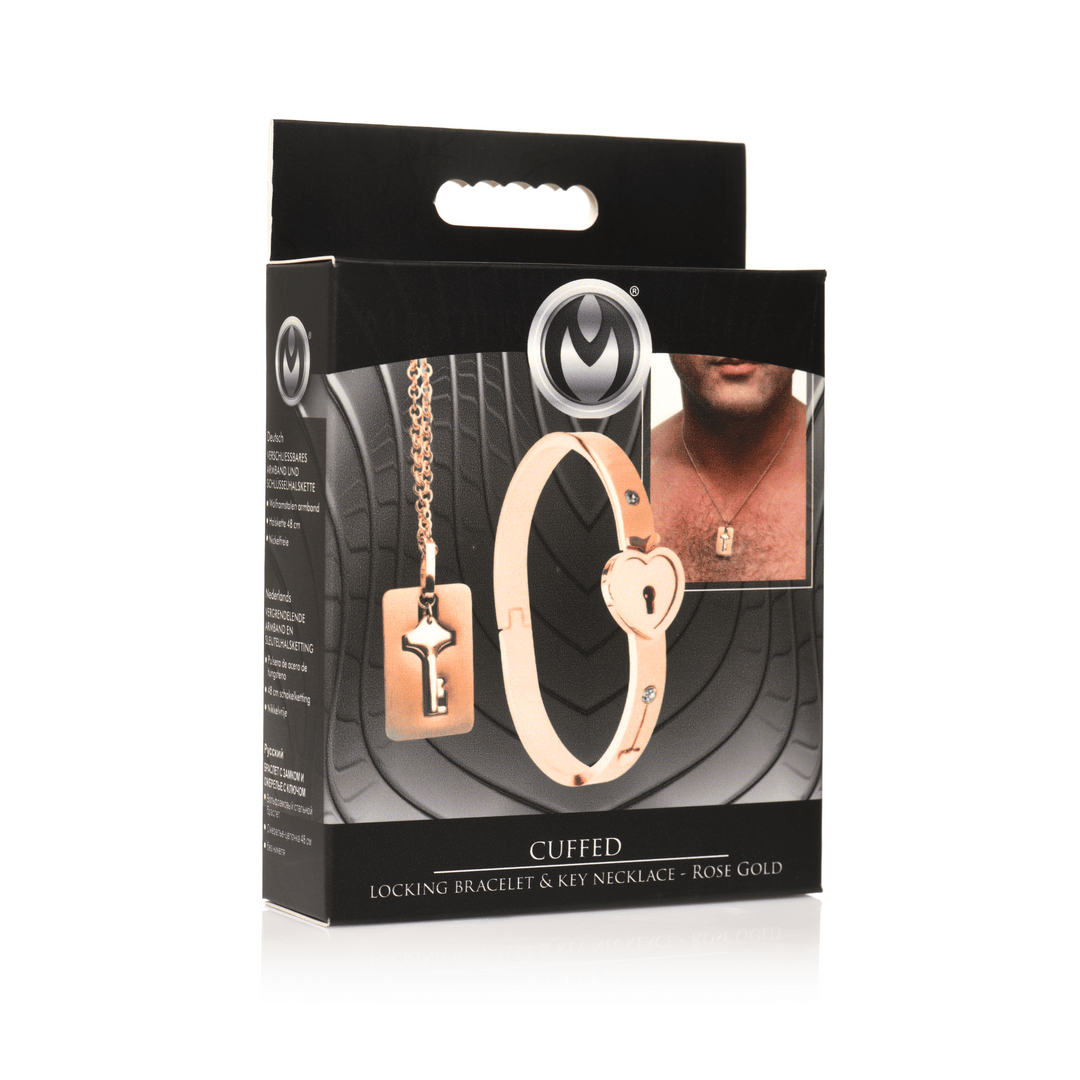 Master Series Tungsten Lockable Bracelet With Key Necklace - Loveangels