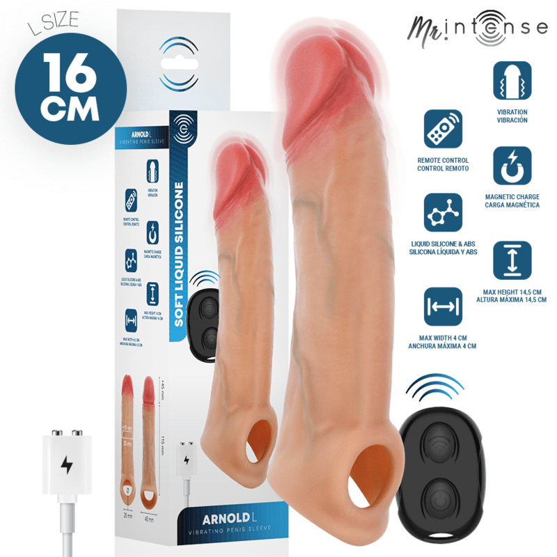 Mr Intense Arnold L Vibrating Silicone Penis Sleeve - Loveangels