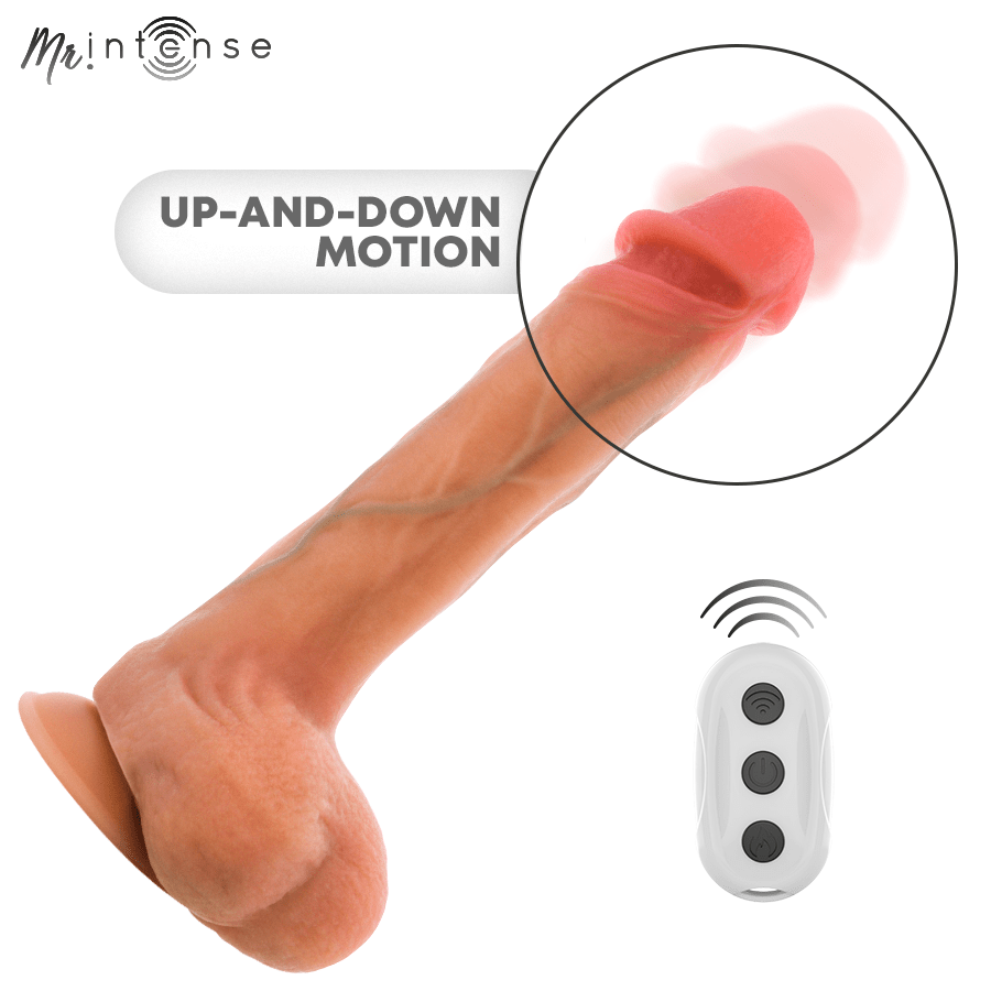 Mr Intense Bradley 8.2 Inch Silicone Vibrating Dildo with Heat Effect and Remote Control - Loveangels