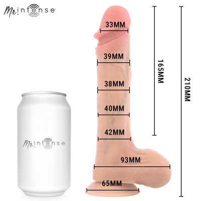 Mr Intense Bradley 8.2 Inch Silicone Vibrating Dildo with Heat Effect and Remote Control - Loveangels