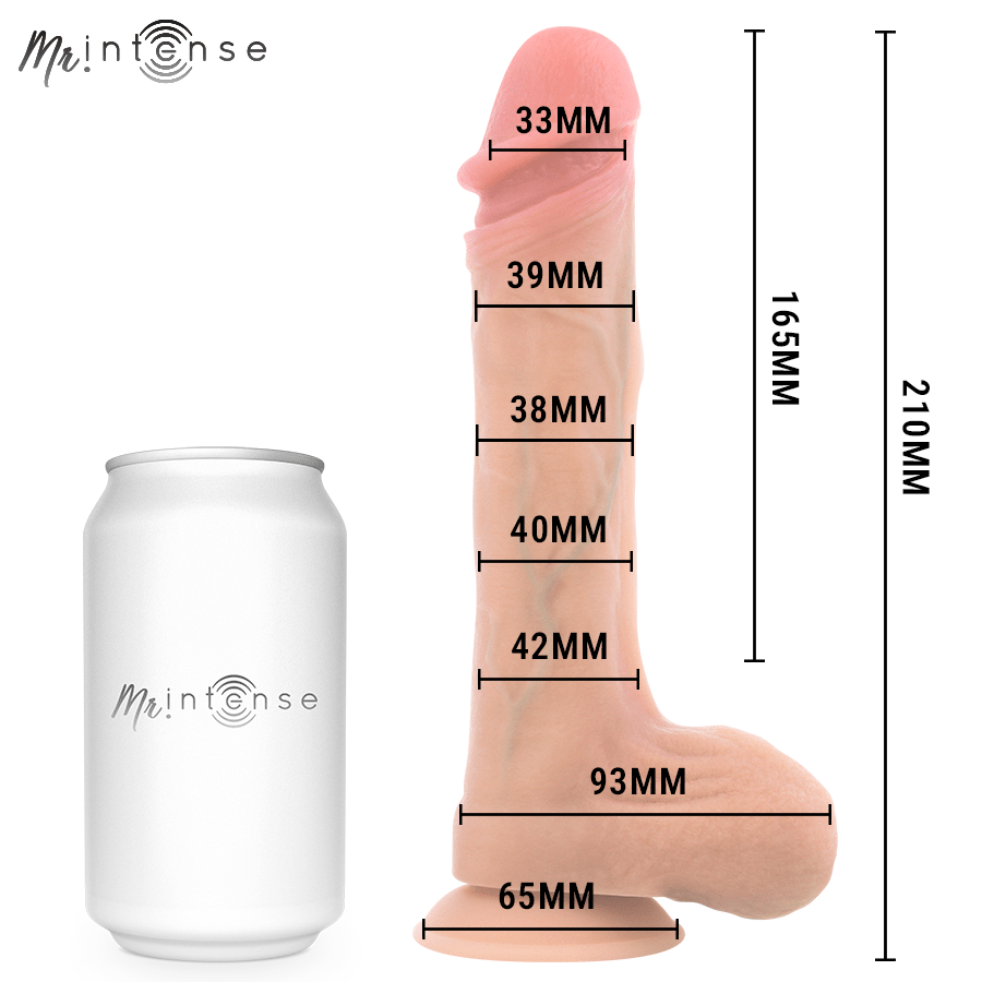 Mr Intense Bradley 8.2 Inch Silicone Vibrating Dildo with Heat Effect and Remote Control - Loveangels