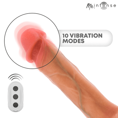 Mr Intense Bradley 8.2 Inch Silicone Vibrating Dildo with Heat Effect and Remote Control - Loveangels