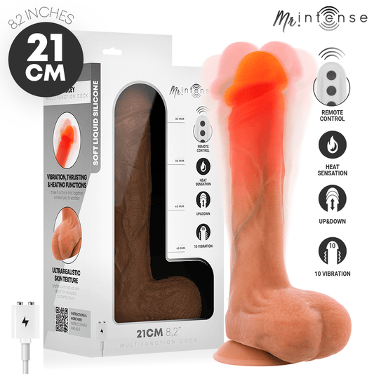 Mr Intense Bradley 8.2 Inch Silicone Vibrating Dildo with Heat Effect and Remote Control - Loveangels