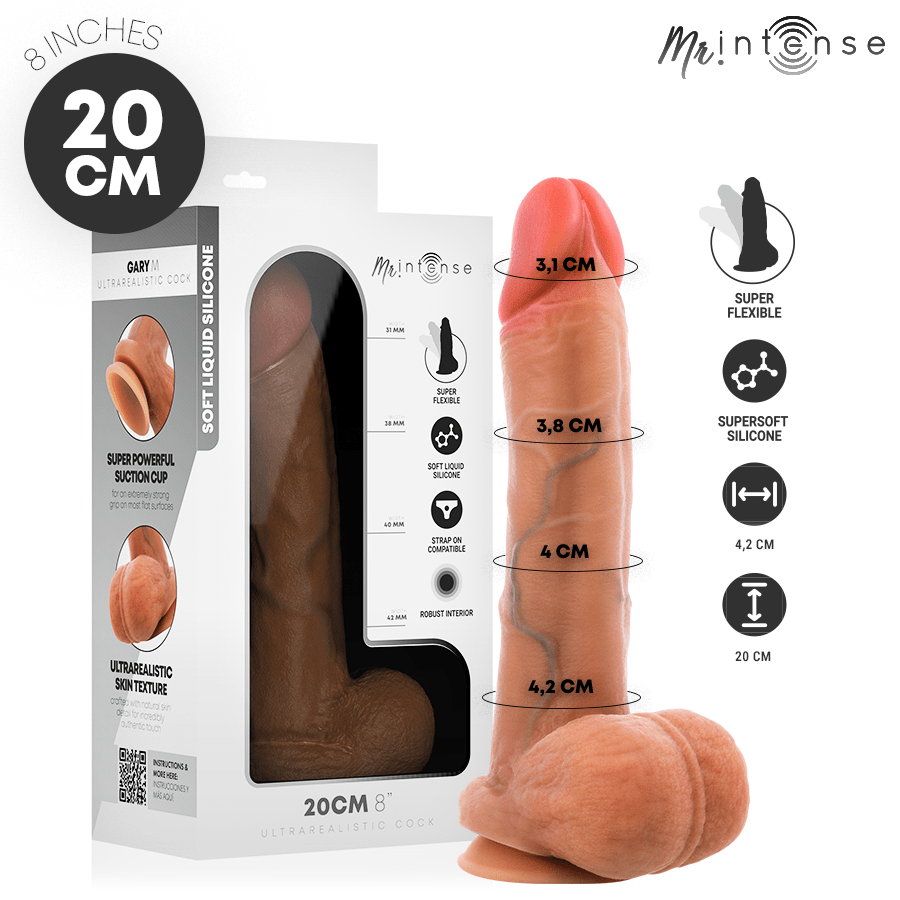 Mr Intense Gary M Ultra-Realistic Silicone 7.8 Inch Cock with Testicles - Loveangels