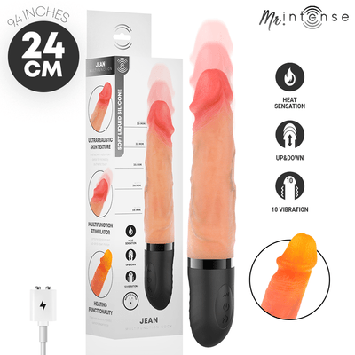 Mr Intense Jean Up & Down 9 Inch Realistic Vibrator with Heat Effect - Loveangels