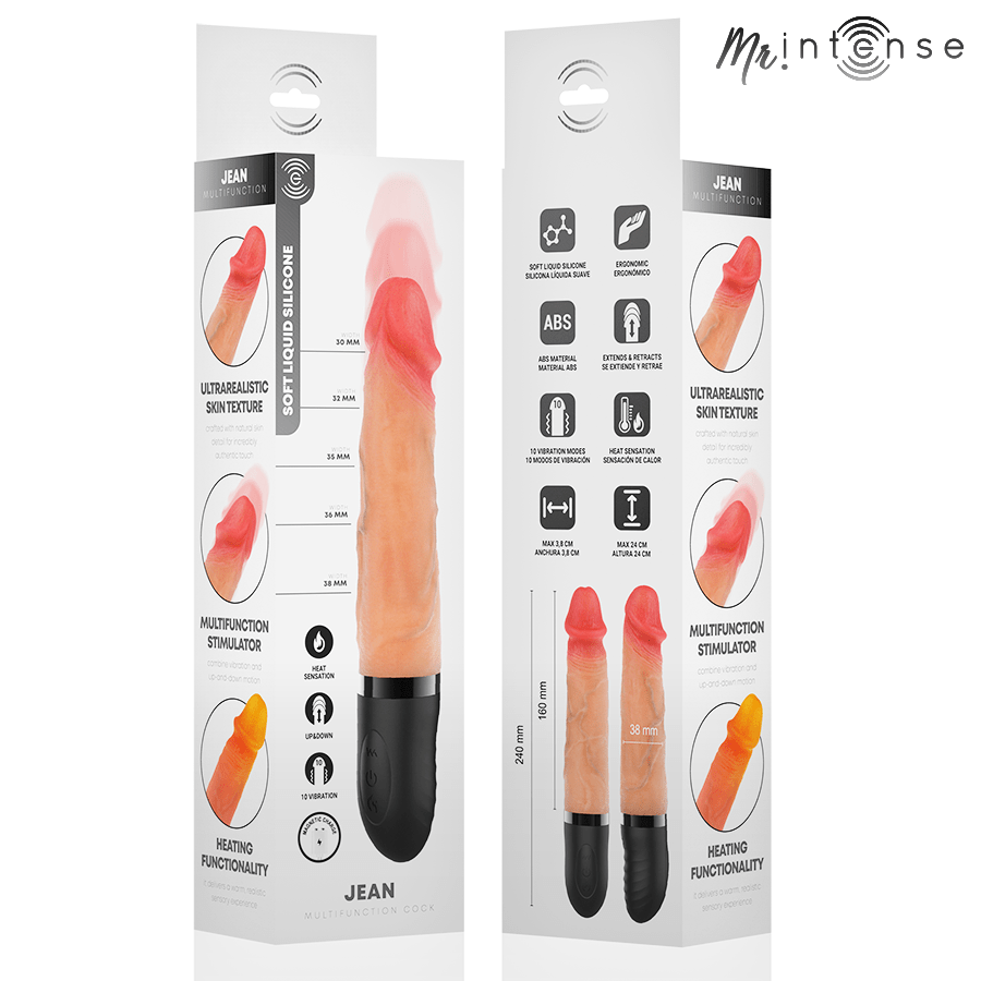 Mr Intense Jean Up & Down 9 Inch Realistic Vibrator with Heat Effect - Loveangels