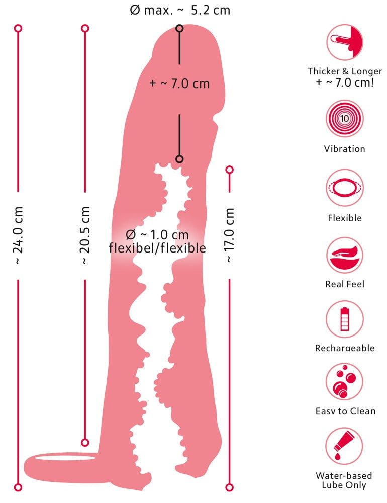 Nature Skin 2in1 Vibrating Extension Masturbator With Remote - Loveangels
