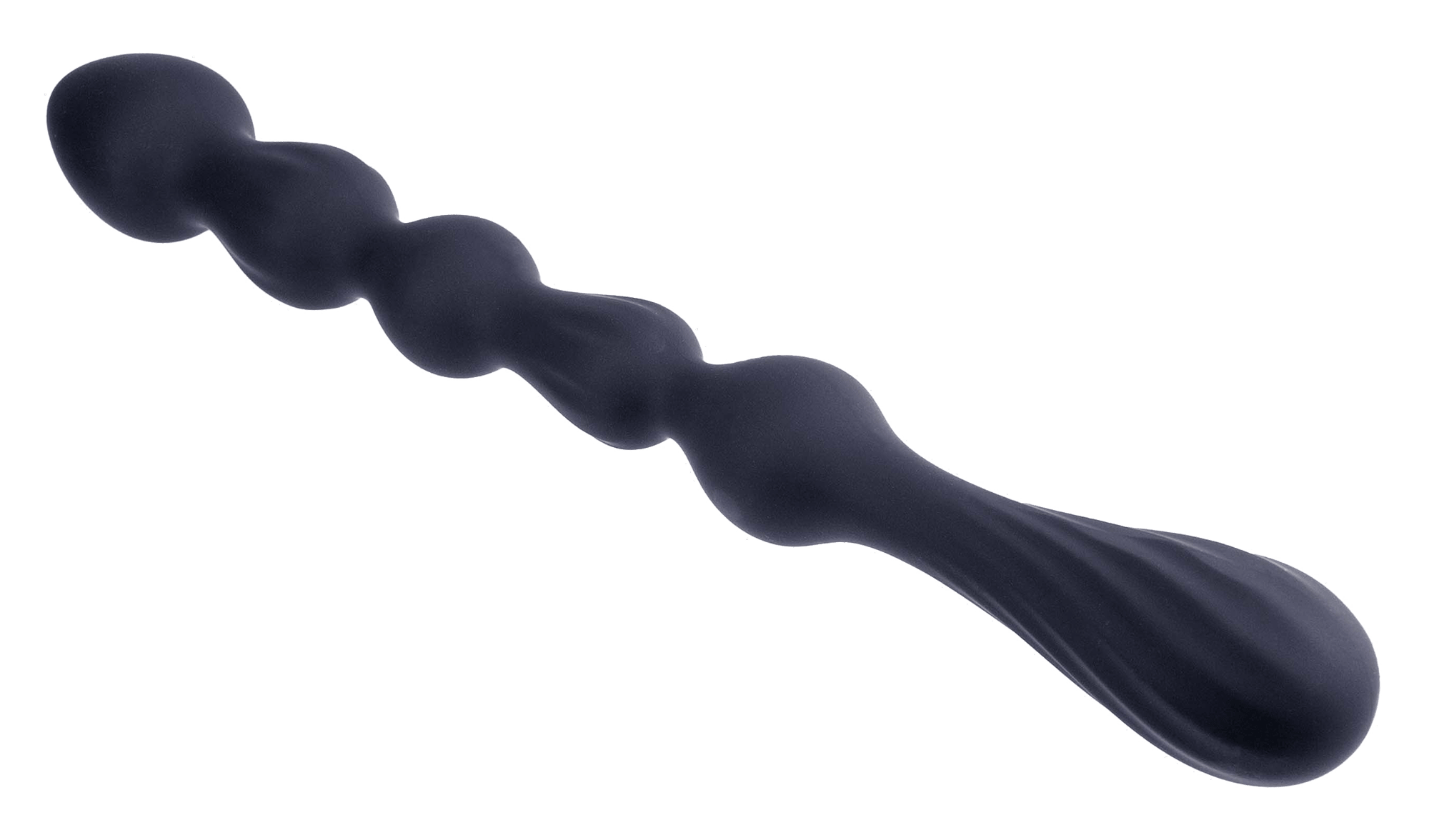 NMC 10.5 Inch Ribbed Silicone Anal Ball Beads Black - Loveangels