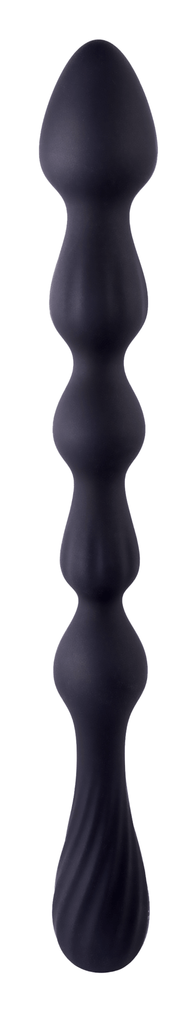 NMC 10.5 Inch Ribbed Silicone Anal Ball Beads Black - Loveangels