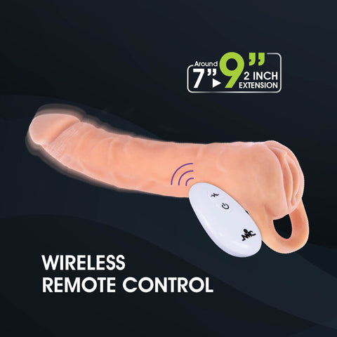 NMC 9 Inch TPE Extension Sleeve With Remote Control Bullet - Loveangels
