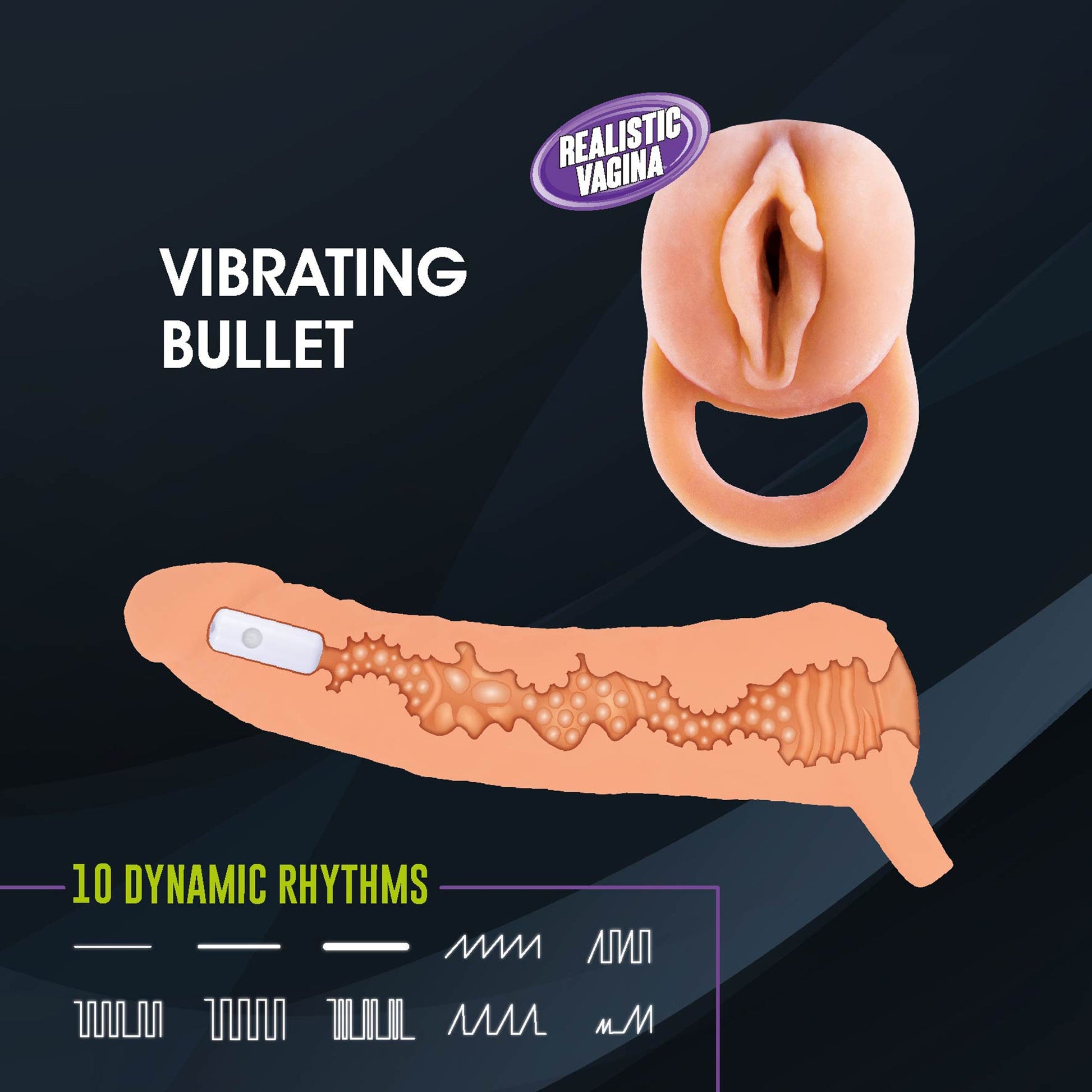 NMC 9 Inch TPE Extension Sleeve With Remote Control Bullet - Loveangels