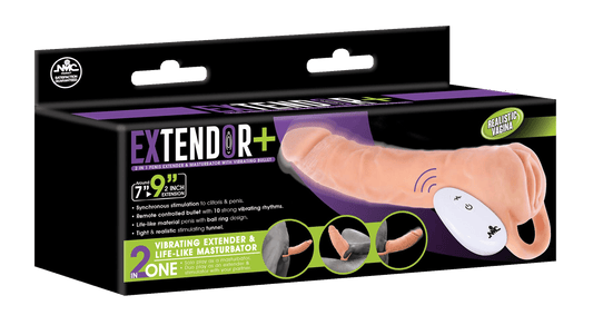 NMC 9 Inch TPE Extension Sleeve With Remote Control Bullet - Loveangels