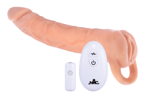 NMC 9 Inch TPE Extension Sleeve With Remote Control Bullet - Loveangels