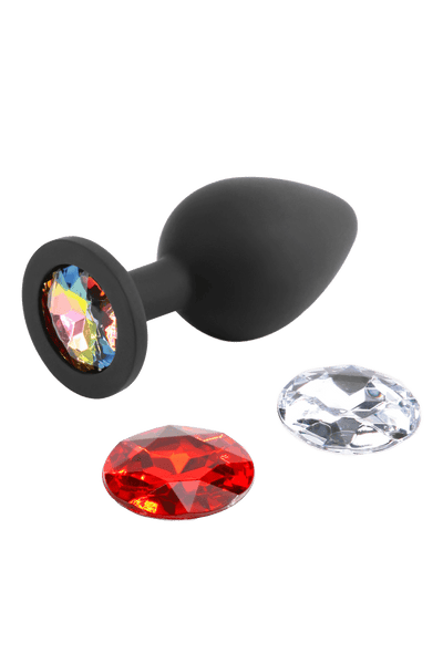 NS Novelties Glams Xchange Medium Plug With 3 Changeable Gems - Loveangels
