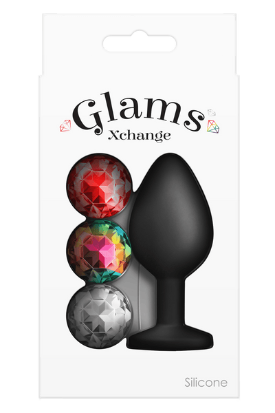 NS Novelties Glams Xchange Medium Plug With 3 Changeable Gems - Loveangels