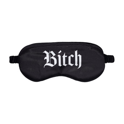 Ouch! Bitch Printed Satin Mask - Black - Loveangels