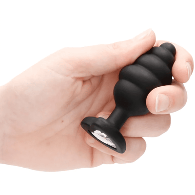 Ouch! Large Ribbed Diamond Heart Plug - Loveangels
