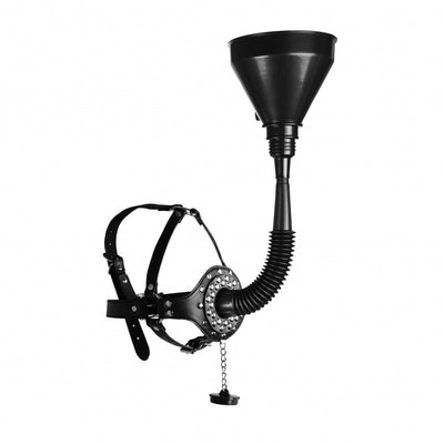 Ouch! Xtreme Open Mouth Gag Head Harness with Funnel - Loveangels
