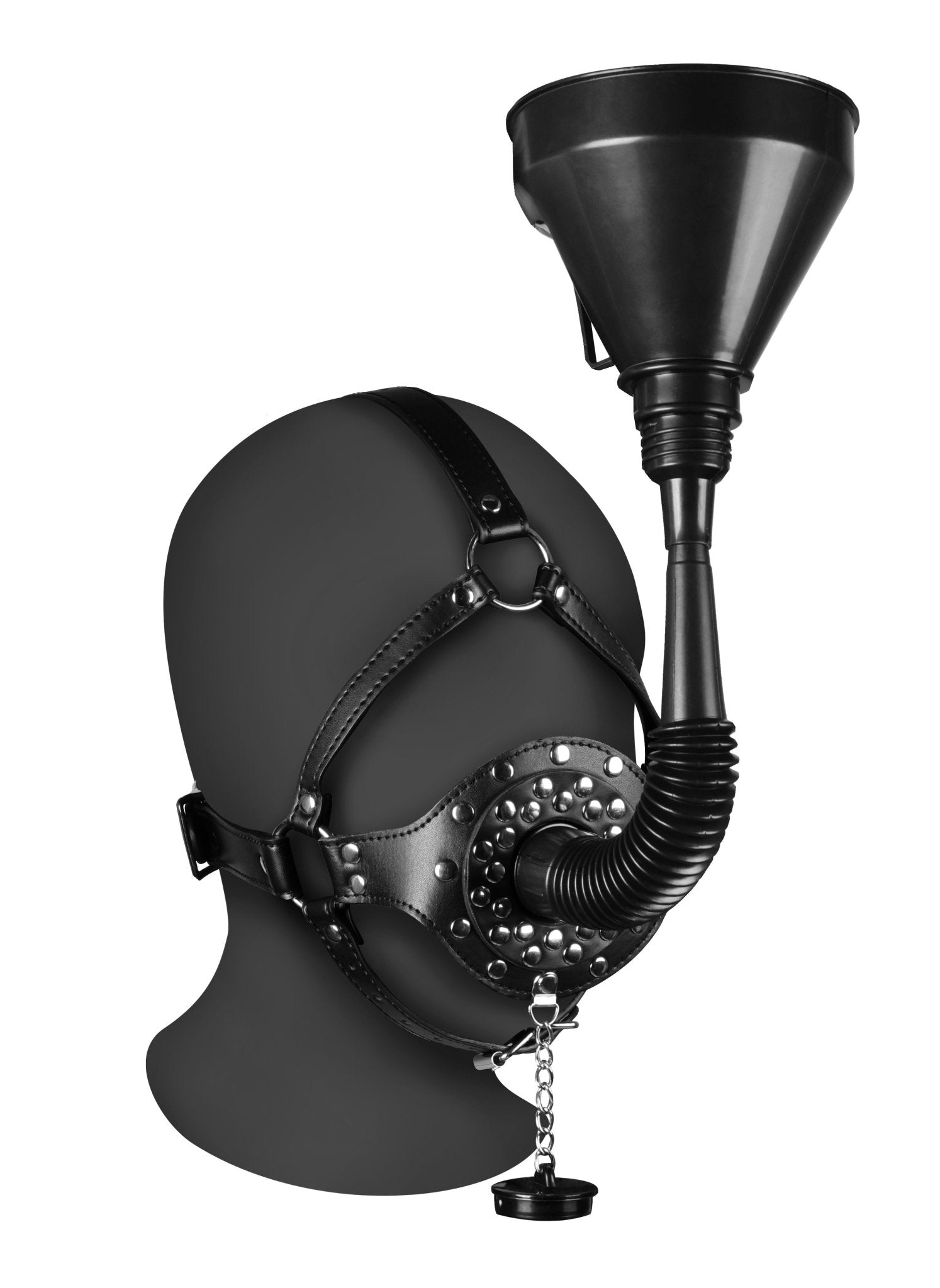 Ouch! Xtreme Open Mouth Gag Head Harness with Funnel - Loveangels