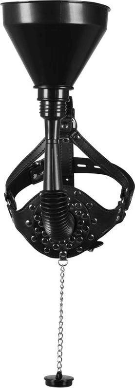 Ouch! Xtreme Open Mouth Gag Head Harness with Funnel - Loveangels