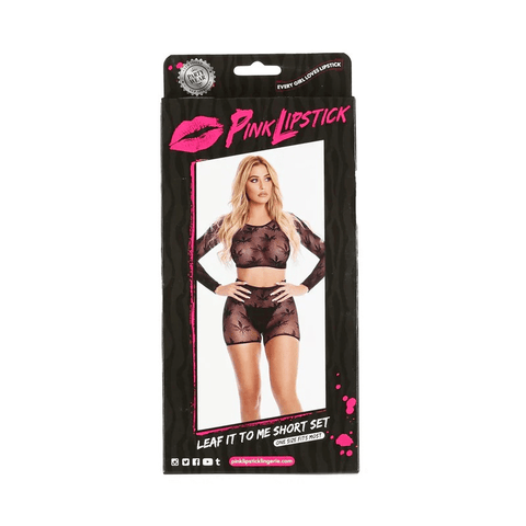 Pink Lipstick Leaf It To Me Set One Size - Loveangels