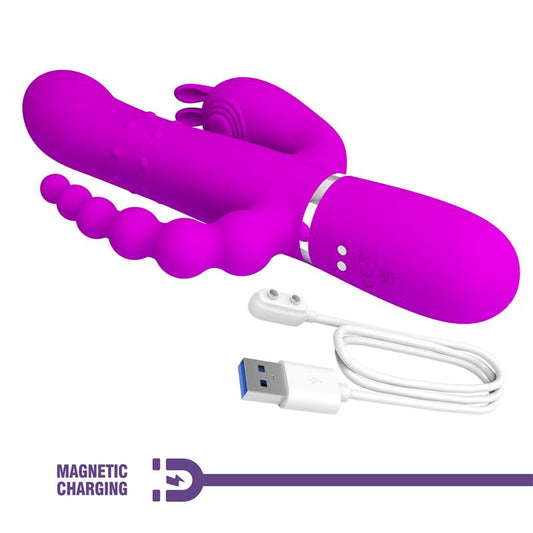 Pretty Love Cammy 4 in 1 Vibe with Rotating Balls and Anal Chain - Loveangels