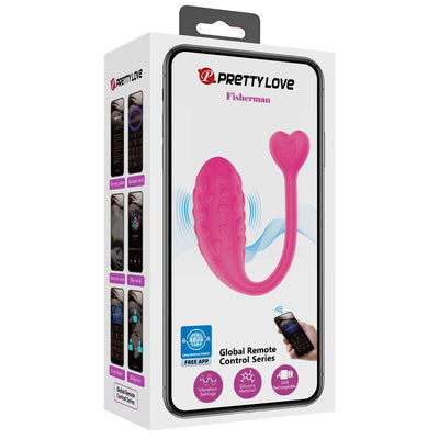 Pretty Love Pink Fisherman App Controlled Vibrating Egg - Loveangels