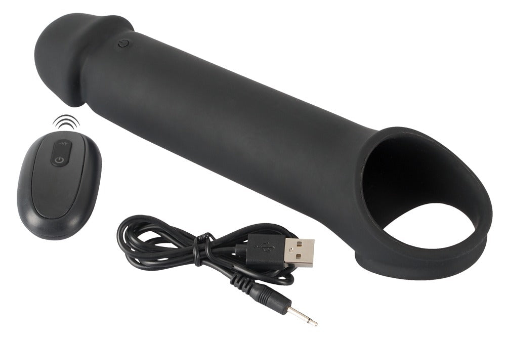 Rebel Remote Control Vibrating Penis Extension Sleeve - Loveangels