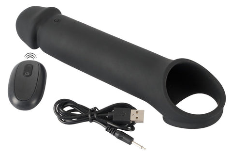 Rebel Remote Control Vibrating Penis Extension Sleeve - Loveangels